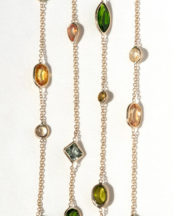 A gemstone necklace, one mile at a time.