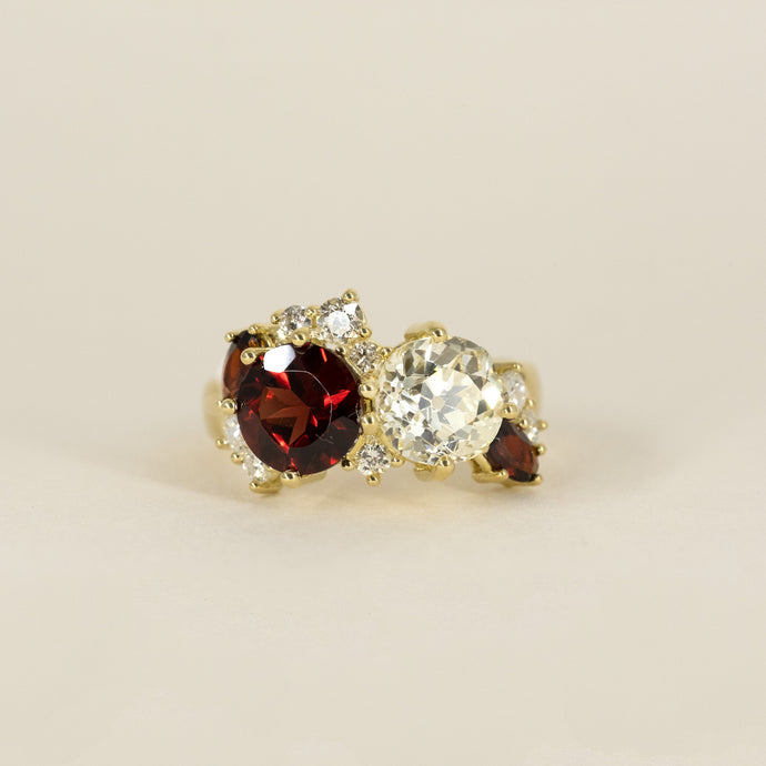 Jane's Garnet and Diamond Cluster Ring