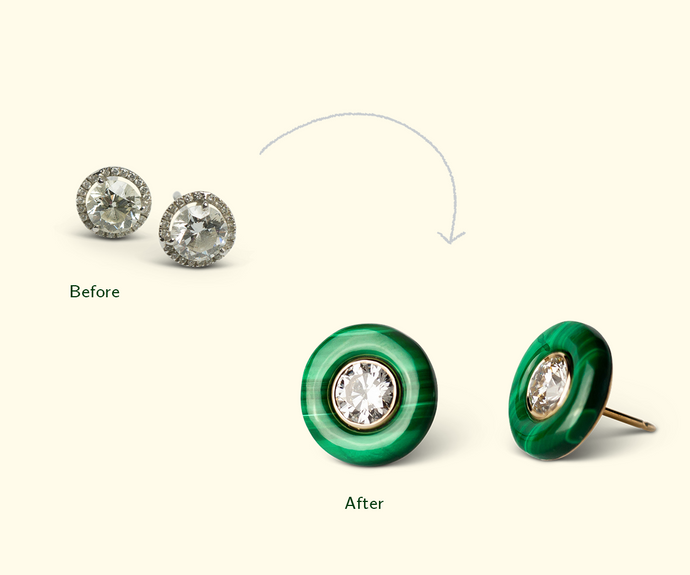 Malachite Studs for Lynn