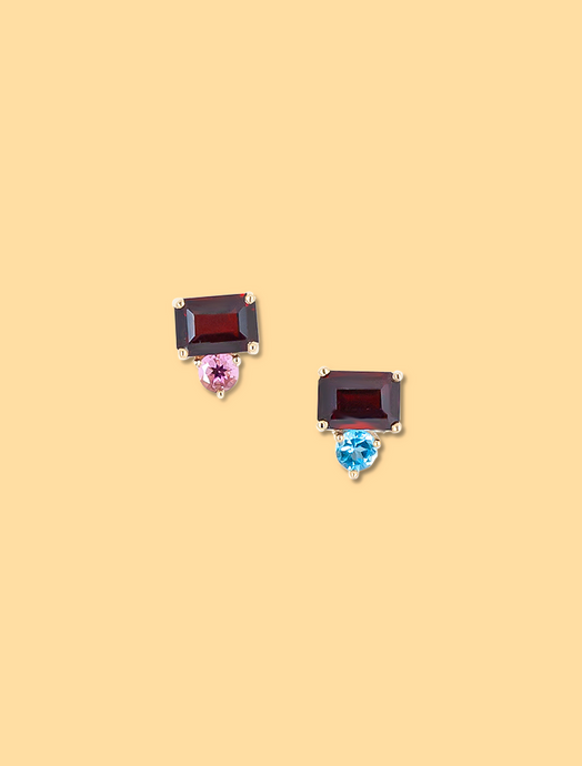 Stacy's Garnet Mismatched Studs